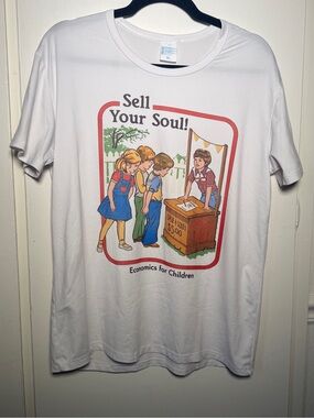 Steven Rhodes White 'Sell Your Soul' Kids Graphic Tee - Casual Mens XL